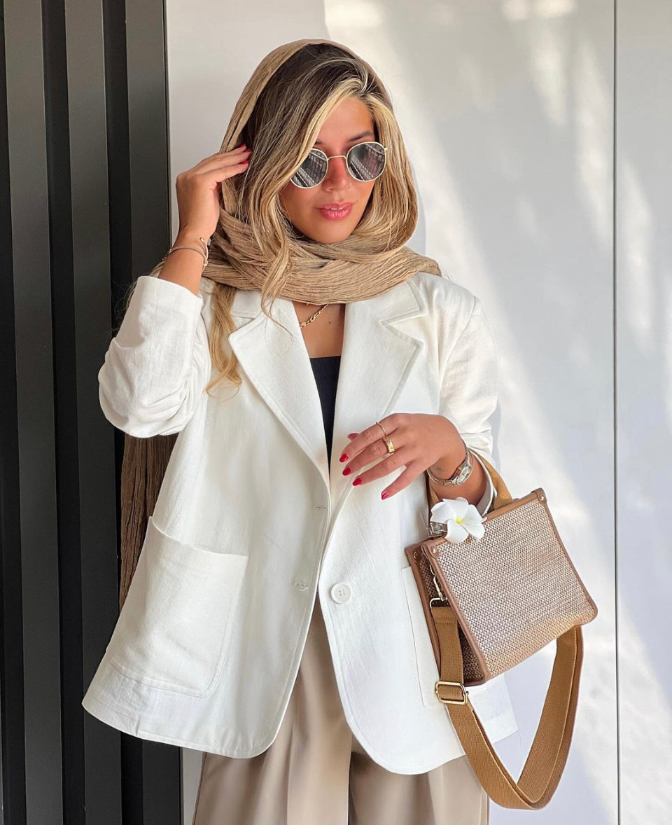 White oversize blazer